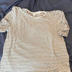 Striped Short Sleeve Tee - White & Green